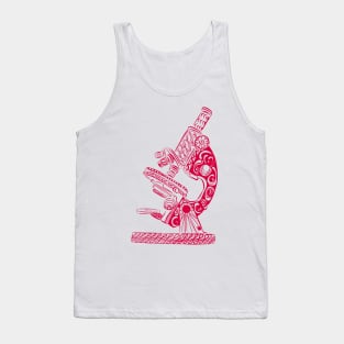 Scientific Microscope Line Drawing (Beetle Crimson) Tank Top